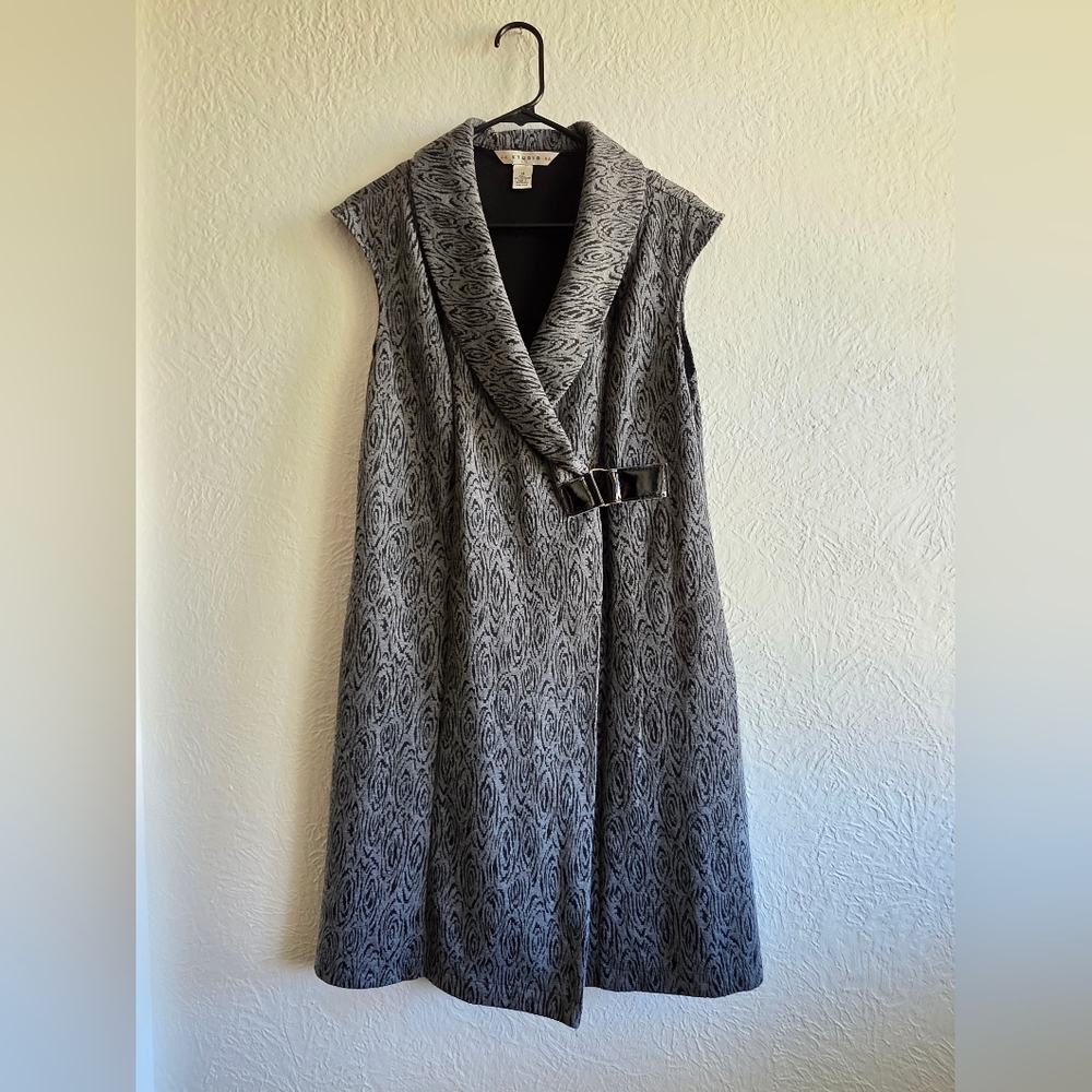 Aa Studio Elegant Black and Gray Patterned Dress